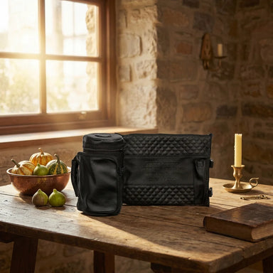 Leatherette Thermal Tefillin & Tallit Protective Case "Tik-taf" 22 cm- Black