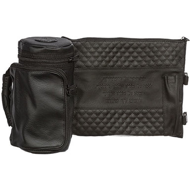Leatherette Thermal Tefillin & Tallit Protective Case "Tik-taf" 22 cm- Black