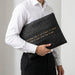Leatherette Tallit - Tefillin Set 36*29 cm Black with Embossed Logo - Gold