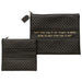 Leatherette Tallit - Tefillin Set 36*29 cm Black with Embossed Logo - Gold