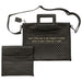PU Leathere Fabric Talit & Tefilin Set 38*31 cm - Black with Embossed Logo - Gold
