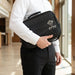 PU Leathere Fabric Talit 23*36 cm with Handle- Black with Embossed Letters