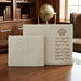 Leatherette Tallit - Tefillin Set 36*29 cm White with Embossed Letters