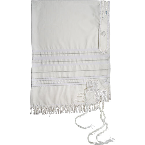 Talit Mofet Size 70 150*185 cm with Silver Stripes