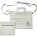PU Leathere Fabric Talit & Tefilin Set 38*31 cm with Handles&embossed Logo - White