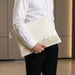 Leatherette Tallit - Tefillin Set 36*29 cm White with Embossed Texture - Gold