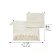 Leatherette Tallit - Tefillin Set 36*29 cm White with Embossed Texture - Gold