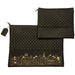 Leatherette Tallit - Tefillin Set 36*29 cm Black with Embossed Texture