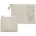 Leatherette Tallit & Tefillin Set 38*31 cm - White with Embossed Letters - Silver