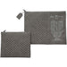 Leatherette Tallit - Tefillin Set 36*29 cm Gray with Embossed Letters - Silver