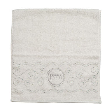 A Pair of White Hand Towels with Fancy Stones, 72x34 cm