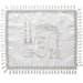 Satin Challah Cover with Embroidery 42x52 cm - White