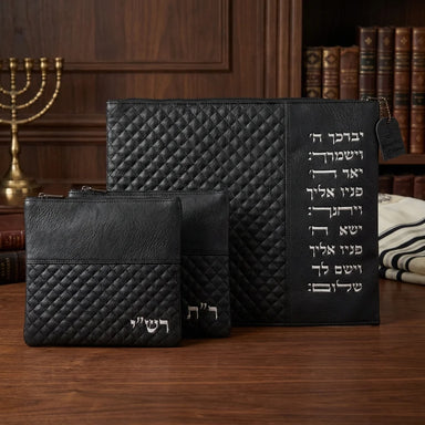 Leatherette Tallit - Tefillin Set 40*34 cm