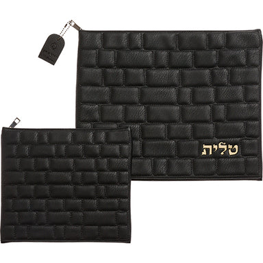 Leatherette Tallit - Tefillin Set 36*29 cm with Embossed Logo
