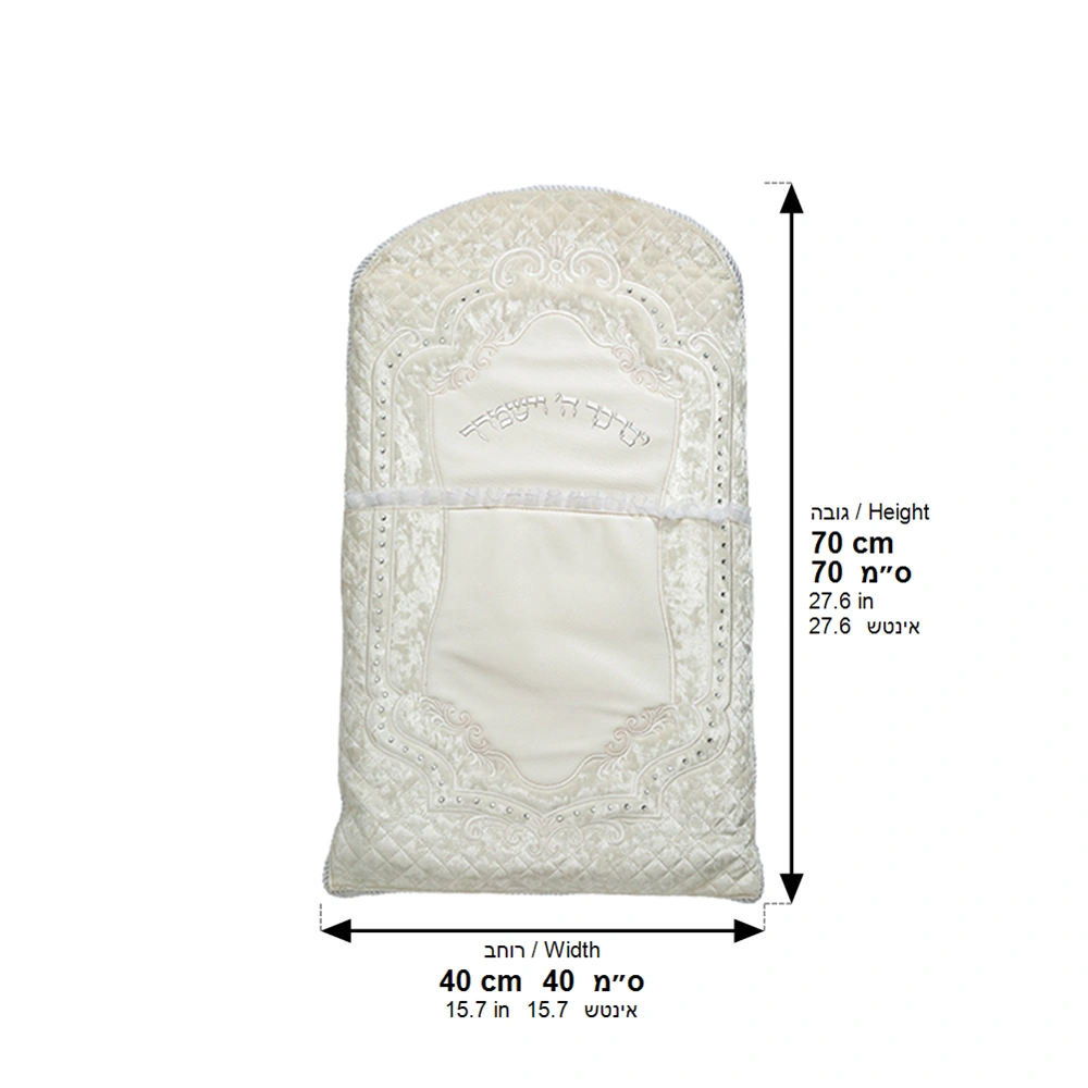Leatherette Brit Pillow with Bold Embroidery 70x45 cm