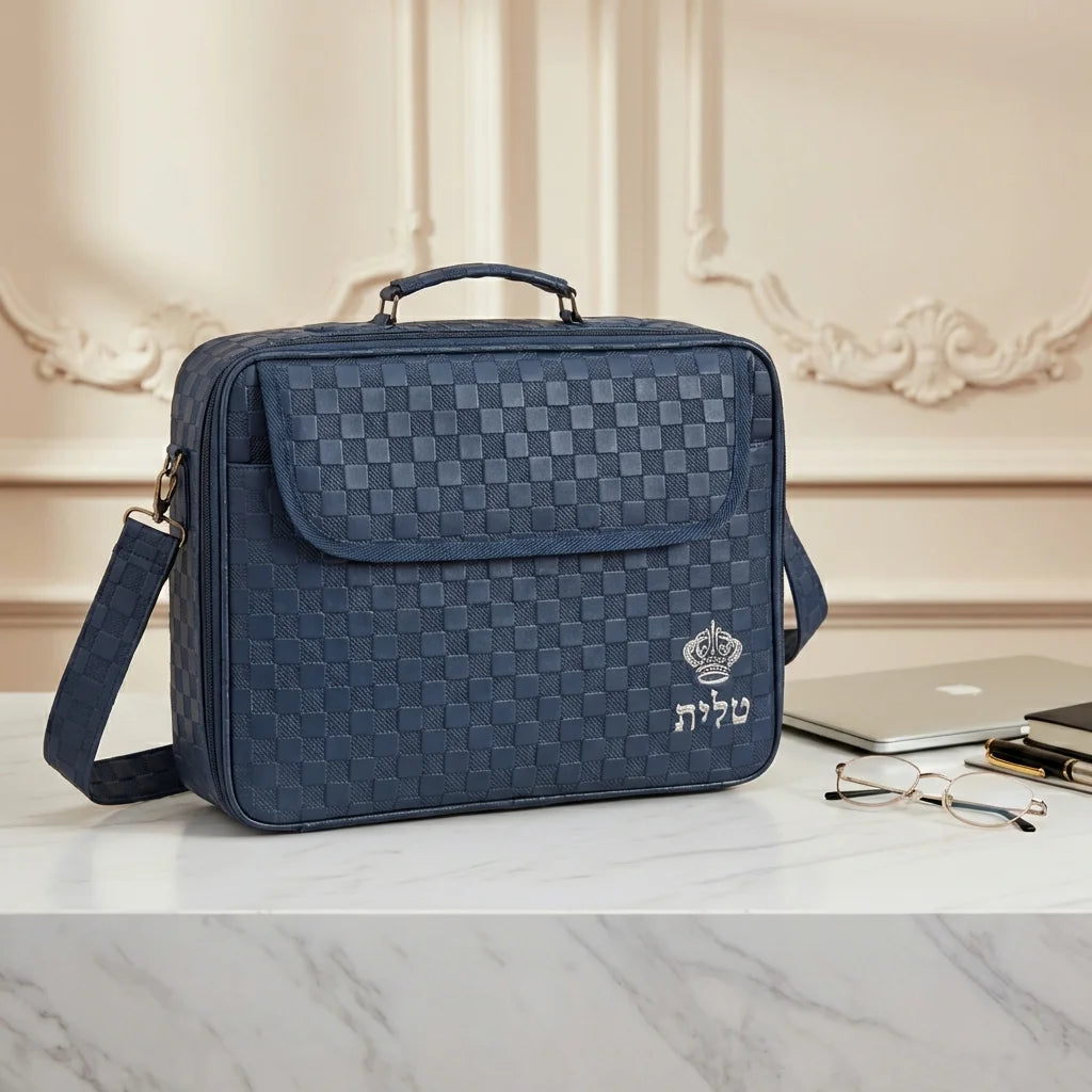 Leatherette Talis Bag "Crown" 43*36 cm - Dark Blue
