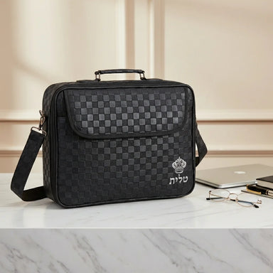 Leatherette Talis Bag "Crown" 43*36 cm - Black