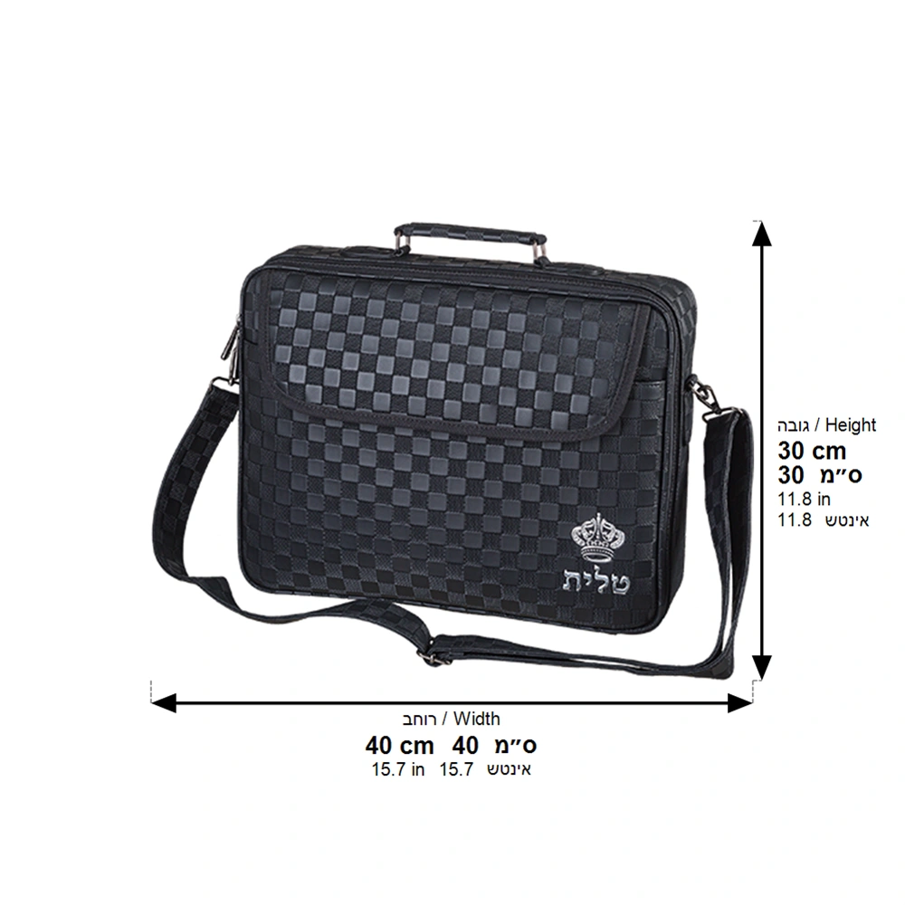 Leatherette Talis Bag "Crown" 43*36 cm - Black