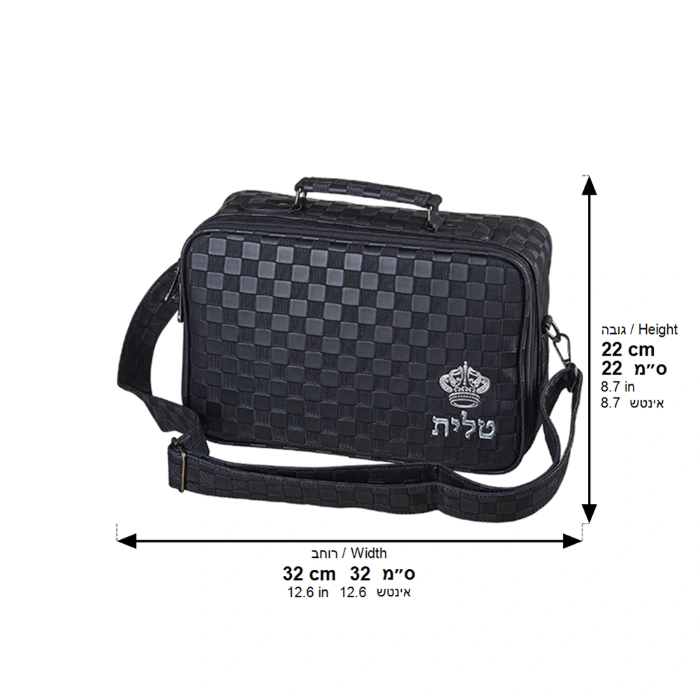 Leatherette Talis Bag "Crown" 23*36 cm - Black