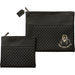 Leatherette Tallit - Tefillin Set 36*29 cm with Embossed Logo - Black - Gold