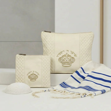 Leatherette Tallit - Tefillin Set 36*29 cm