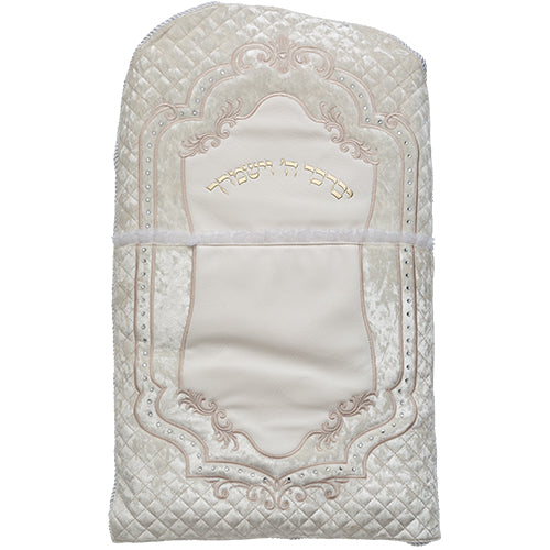 Leatherette Brit Pillow with Bold Embroidery 70x45 cm