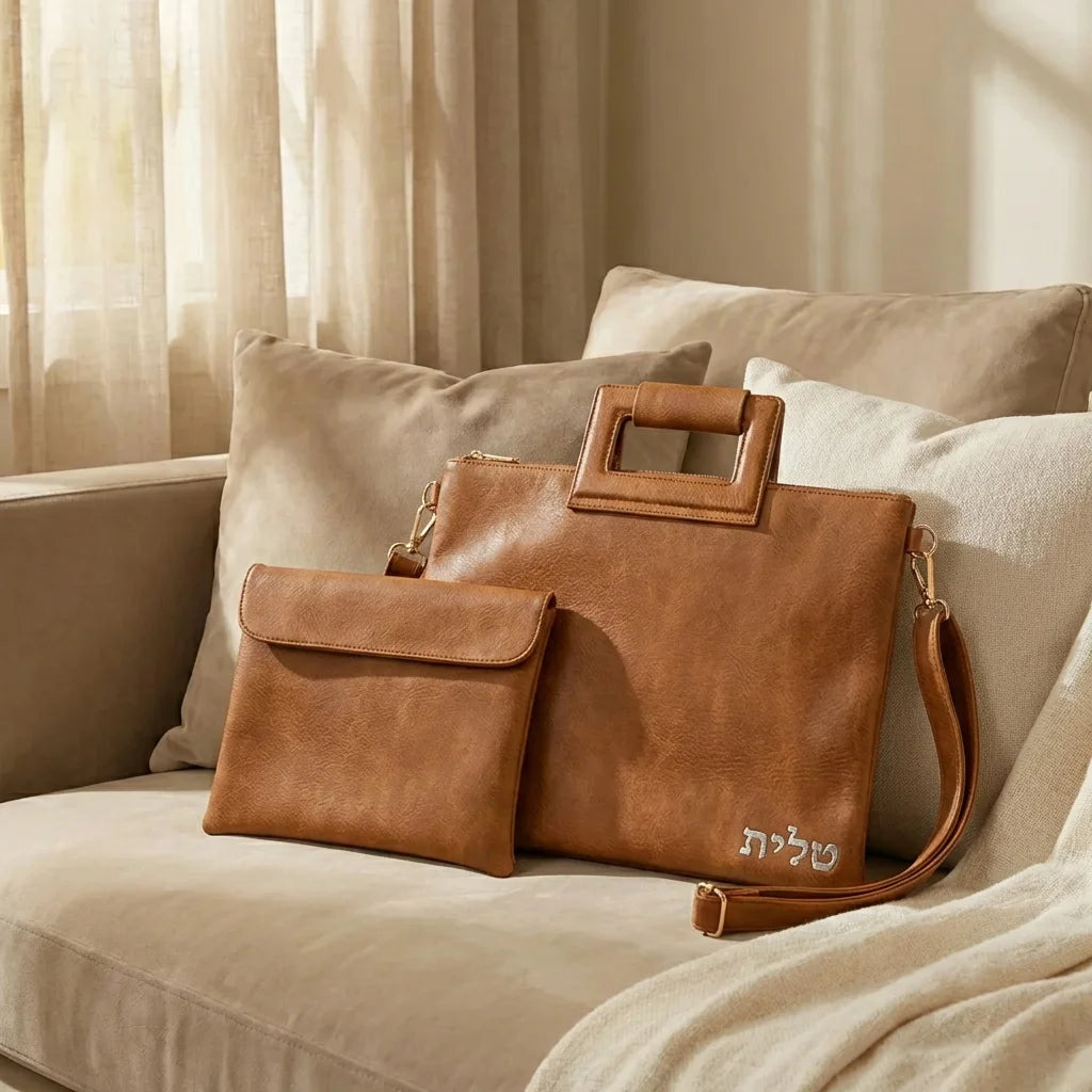 Leatherette Talit & Tefilin Set 38*31 cm - with Embroidery