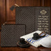 Leatherette Tallit - Tefillin Set 36*29 cm Black with Embossed Letters - Brown