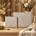 Leatherette Talit & Tefilin Set 38*31 cm - Stone with Embossed Letters
