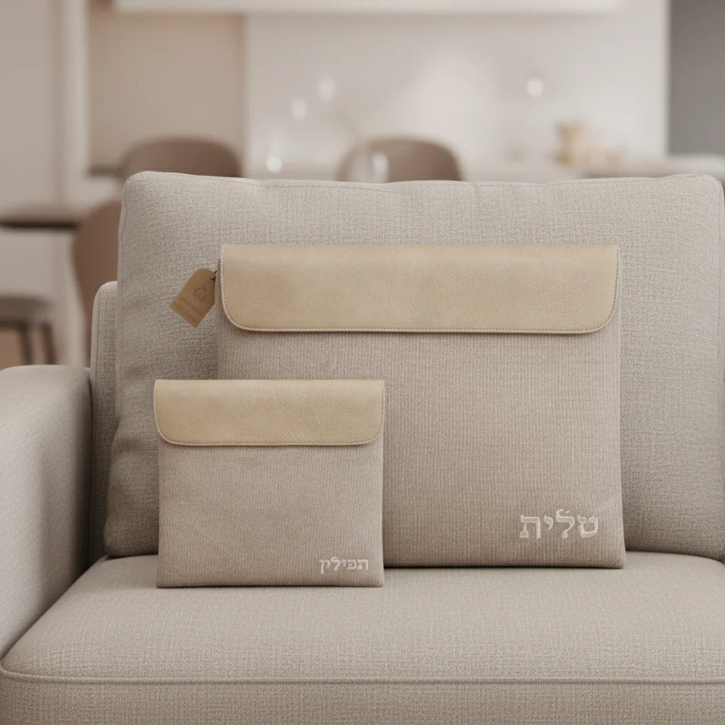 Set Tallit Tefillin Linen Fabric 36*29cm