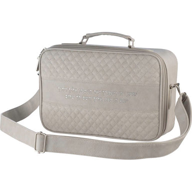 Leatherette Talit 23*36 cm with Handle- Black with Embossed Letters