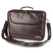 Leatherette Big Fabric Talit 43*36 cm with Handle- Dark Brown with Embossed Letters