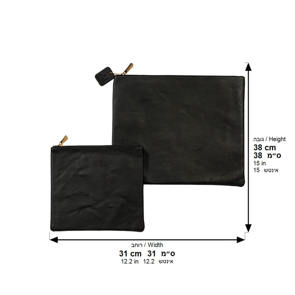 Leatherette Talit & Tefilin Set 38*31 cm - Black