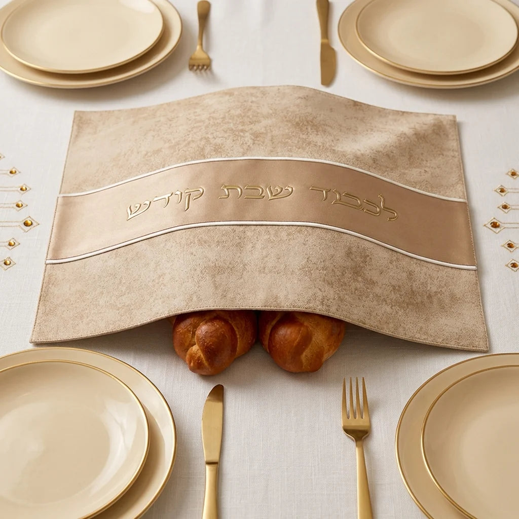 Faux Leather Challah Cover 54*45cm - Gold