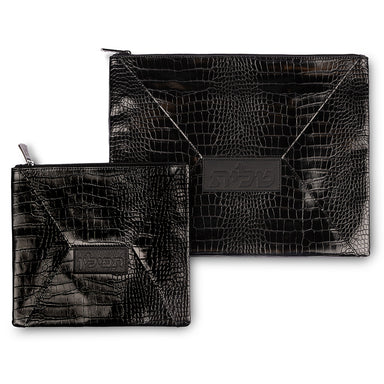 Leatherette Tallit - Tefillin Set 36*29 cm - Black