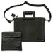 Black Leatherette Fabric Talit & Tefilin Set 39*31 cm with Embroidery