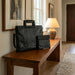 Black Leatherette Fabric Talit & Tefilin Set 39*31 cm with Embroidery