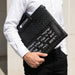 Faux Leather Talit - Tefilin Set 36*29 cm with Bold Embroidery - Black