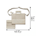 Faux Leather Talit - Tefilin Set 36*29 cm with Bold Embroidery - Gray - Silver