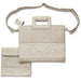Faux Leather Talit - Tefilin Set 36*29 cm with Bold Embroidery - Gray - Silver