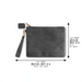 Leatherette Tefillin Bag 26.5*20.5 cm with Stamped Letters- Black