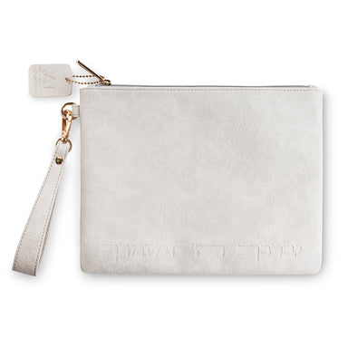Leatherette Tefillin Bag 26.5*20.5 cm with Stamped Letters- Concrete Color