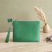 Leatherette Tefillin Bag 26.5*20.5 cm with Stamped Letters- Green