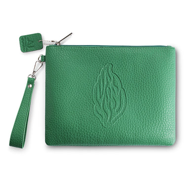 Leatherette Tefillin Bag 26.5*20.5 cm with Stamped Letters- Green