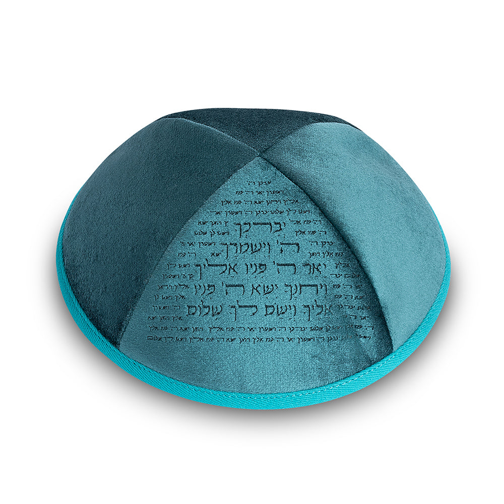 Velvet Talit - Tefillin Set 36*29 cm Laser Cut Letters- Green