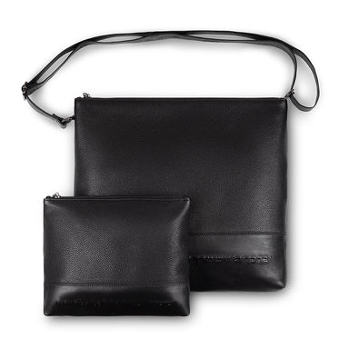 Leather Tallit & Tefillin Set 33x37 cm - Black
