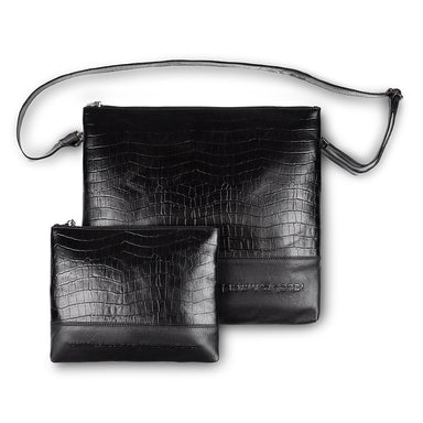 Leather Tallit & Tefillin Set 33x37 cm - Black