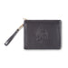 Leather Tefilin Clutch Bag with Embossed logo 26.5x20.5 cm - Black