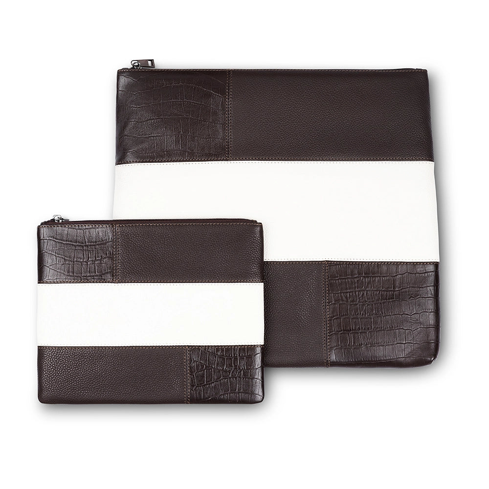 Leather Tallit & Tefillin Set 33x37 cm - Brown