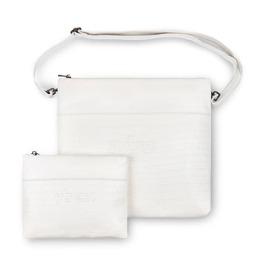 Leather Tallit & Tefillin Set 33x37 cm - White